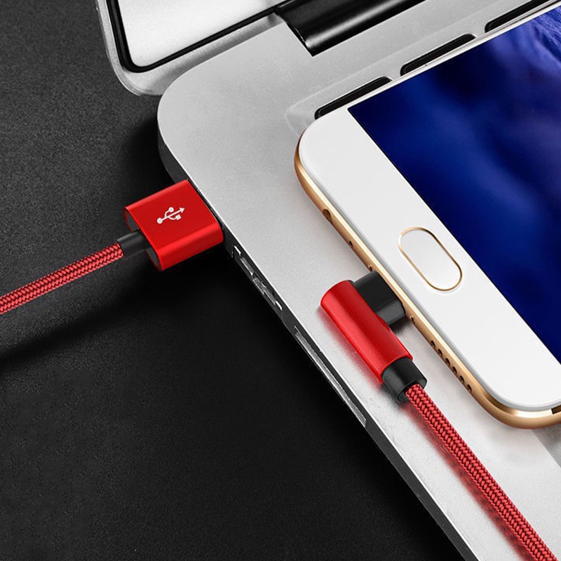 90 Degree Kabel Data / Charger USB Tipe C Siku 90 Derajat Panjang 1m 6A Fast Charging Untuk Smartphone Universal