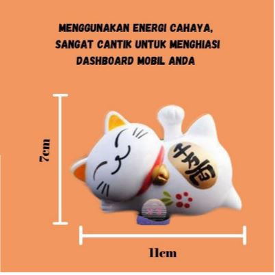 SOLAR TENAGA SURYA/kucing rejeki/kucing hoki/lucky cat/ KUCING TIDUR 12CM