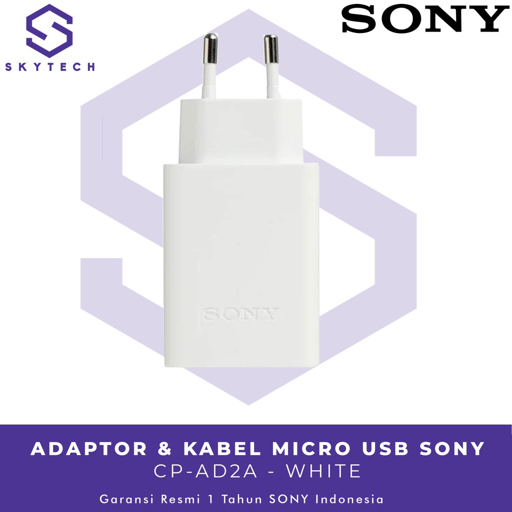 CHARGER ADAPTOR SONY CP AD2A WHITE ORIGINAL GARANSI RESMI