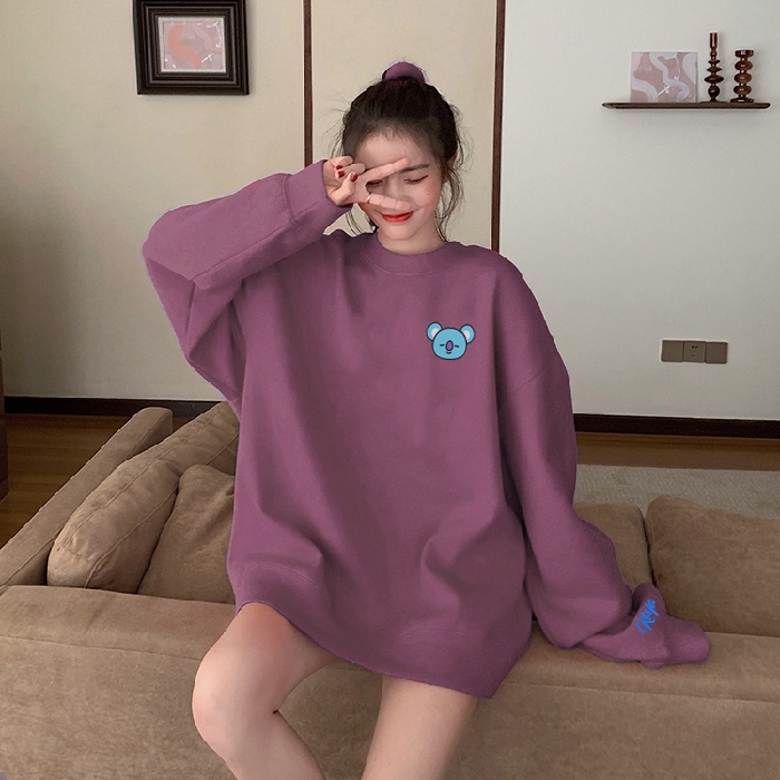 Sweater Wanita Terlaris Bordir  Karakter BT21 Sweater Favorit | Dhea Fashion