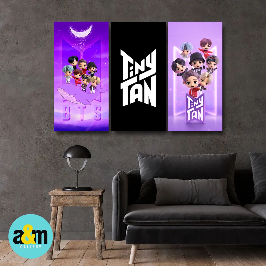 Poster Kayu TINYTAN BTS Ukuran 15 x 30 cm I Hiasan Dinding Dekorasi Kamar I Poster Kayu K-POP Dekorasi Kamar - A&amp;M