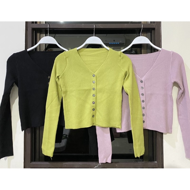 ATASAN KNITT | OUTER GAYA KOREA MODEL KANCING AKTIF LENGAN PANJANG (BJCN181)