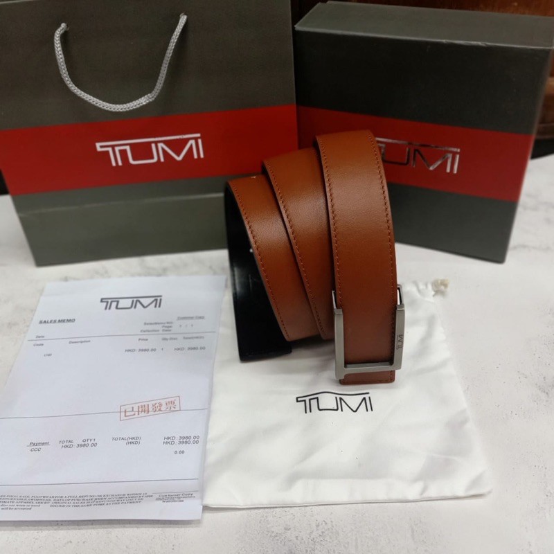 Tumi T buckle Leather reversible belt