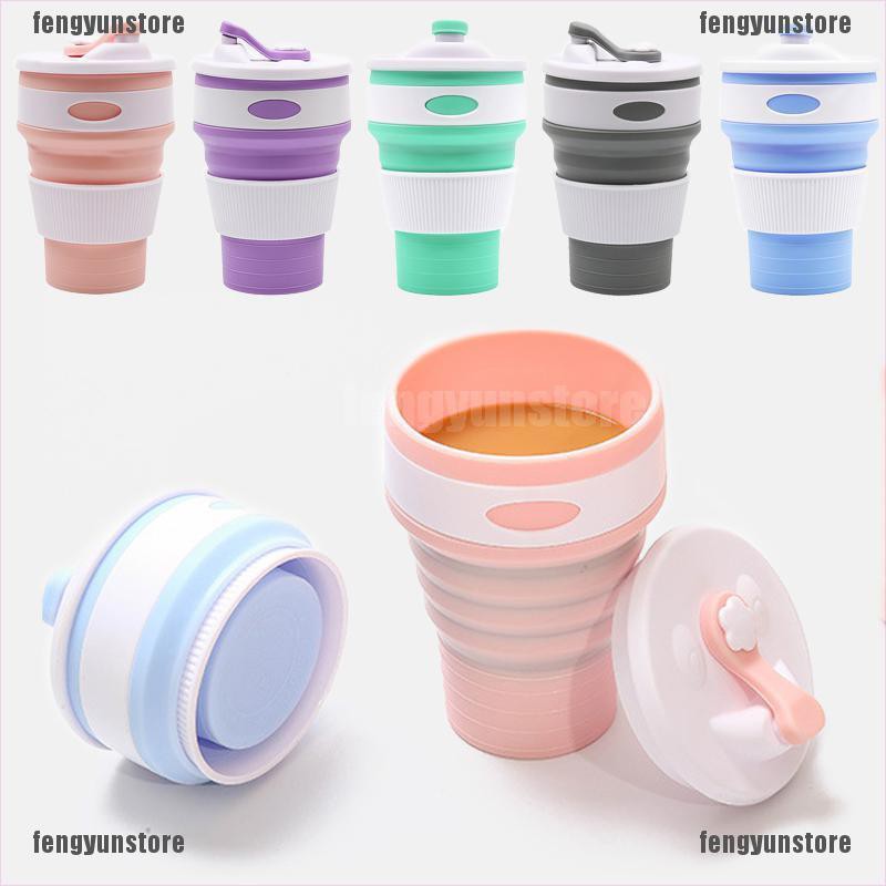 Fys 350ml Collapsible Silicone Cup Coffee Mug Reusable Travel Folda Shopee Indonesia