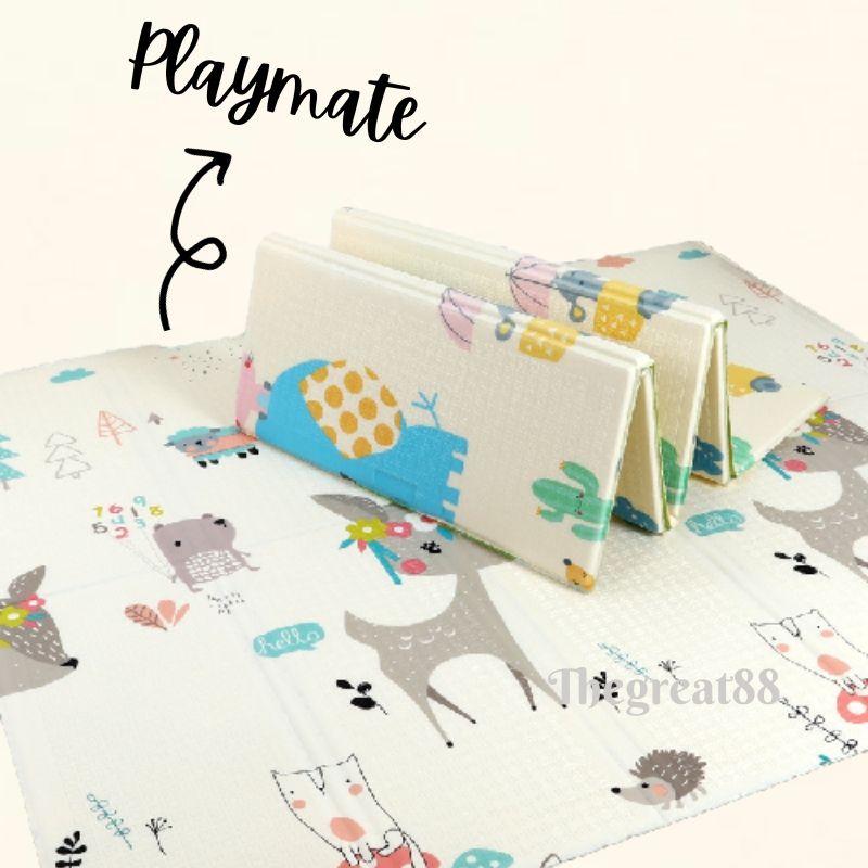 TERMURAH Playmat Import Matras Anak Aman Buat Bayi Motif Bulak Balik Tidak Dapet Tas BISA COD