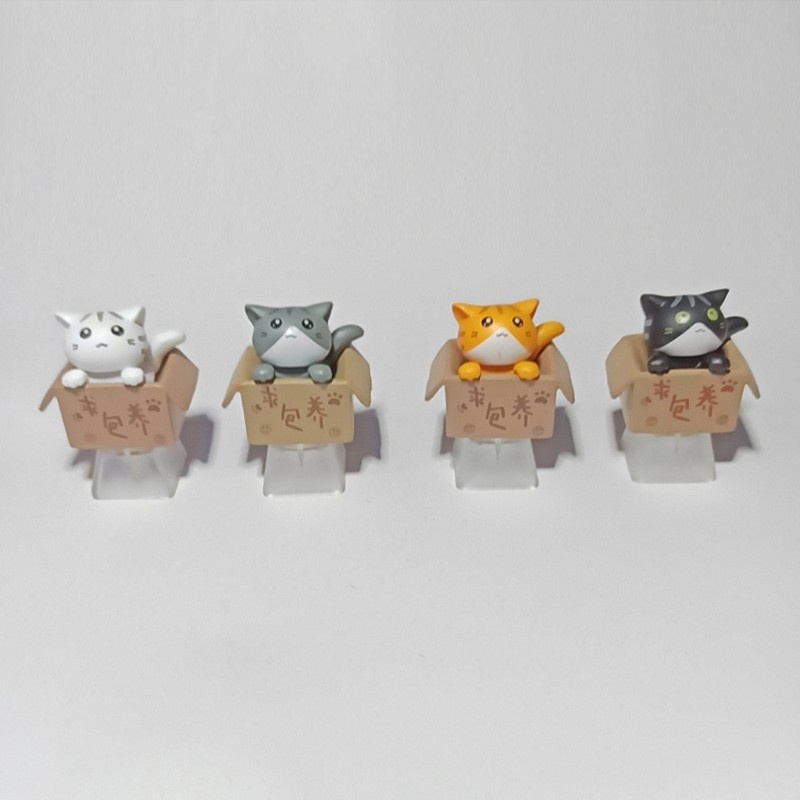 Cre 1pc Keycap Tombol Keyboard Mekanikal Motif Kartun Kucing Bahan Abs R4 Tinggi Oem Untuk Cherry Mx