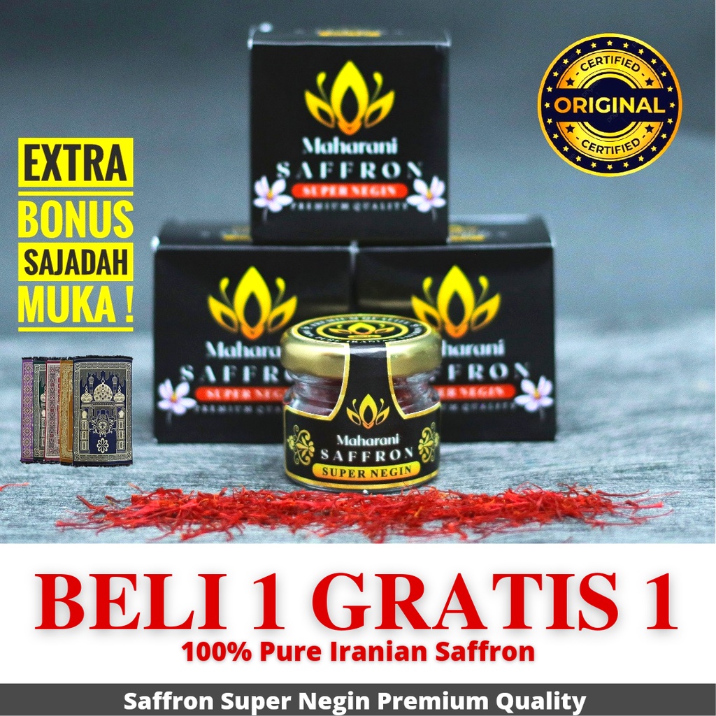 

SAFRON ORIGINAL [BELI 1GR GRATIS 1GR] SAFFRON SUPER NEGIN BUNGA SAFRON ASLI IRAN KUALITAS PREMIUM