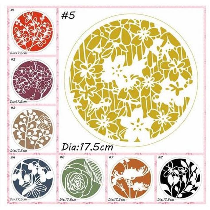 Round Plastic Stencil - Flower Pattern Series