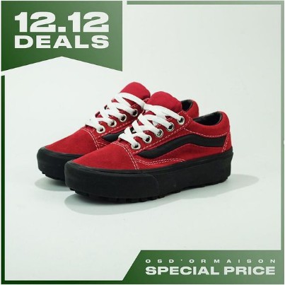 Vans Old Skool LUG Platform (90s Retro) Red/Black