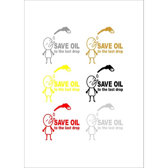 STICKER TUTUP TANKI BENSIN MOBIL SAVE OIL CUTTING