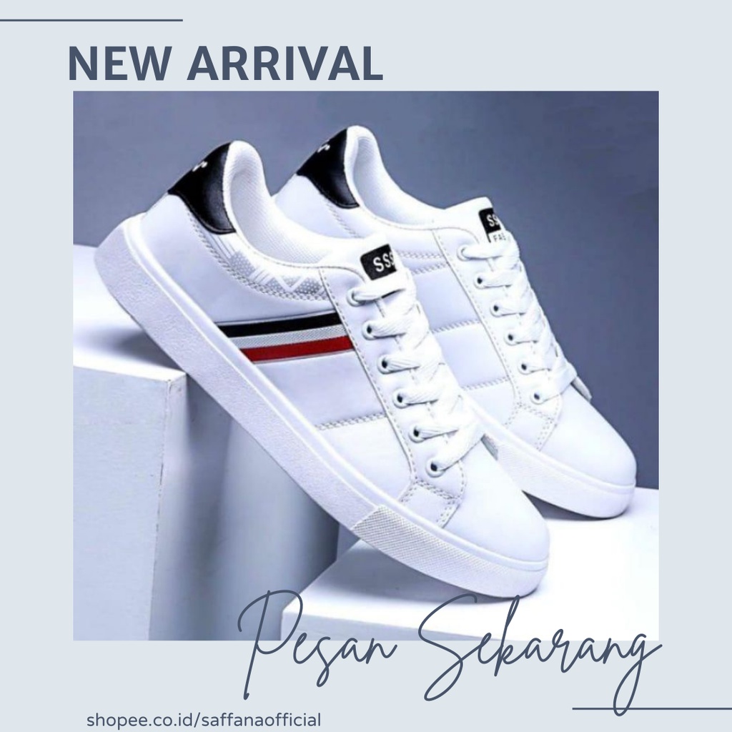 Sepatu pria sneakers kasual putih Ss-SENJI BATIK/Sepatu wanita/Sepatu pria/Sepatu Korea/Sepatu Sneak