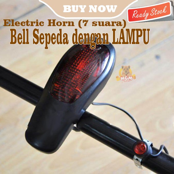 Bel sepeda LED dengan 8 suara electric horn suara NYARING dan KENCANG