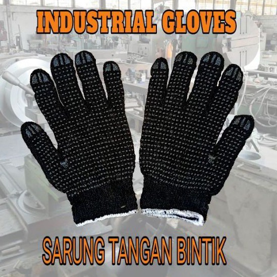 SARUNG TANGAN RAJUT BINTIK HITAM READY