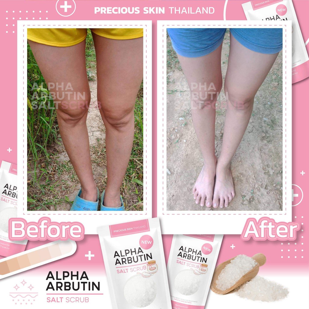 Alpha Arbutin Salt Scrub Whitening Body Shower Lulur Pemutih Badan Original