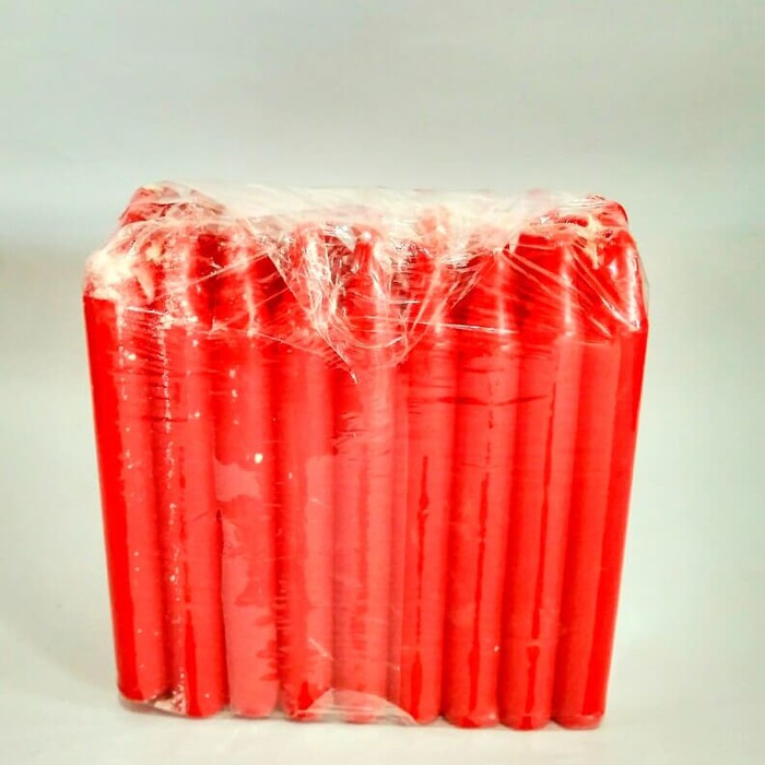 Lilin Pak Merah. Tinggi 10 cm. Isi 36.