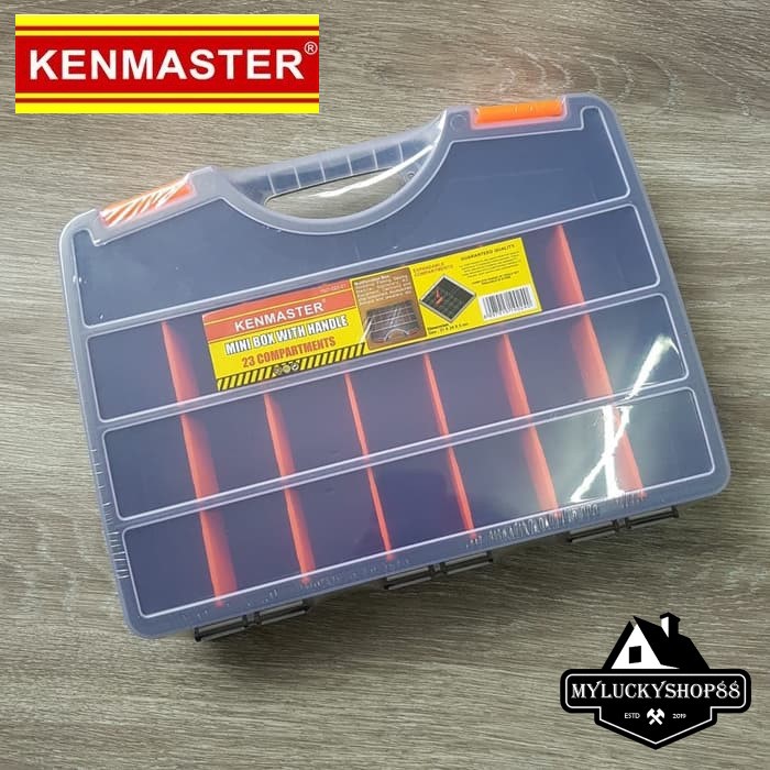 Kenmaster Mini Box With Handle 23 Compartment - Tool Box Koper Slot