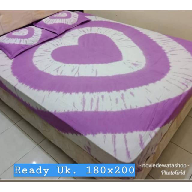 Sprei tie die love ungu/white