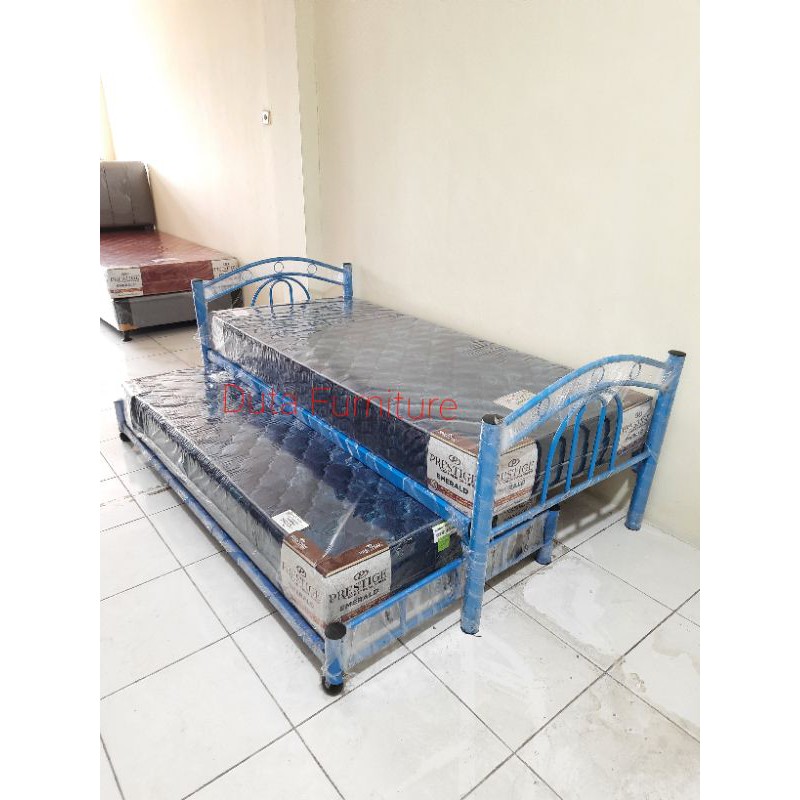 ranjang sorong , ranjang besi , 2in1