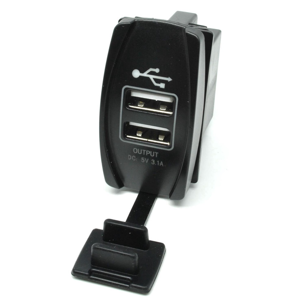 YCCPAUTO USB Charger Motor 2 Port DC 12-24V - CJ-L040-Hitam