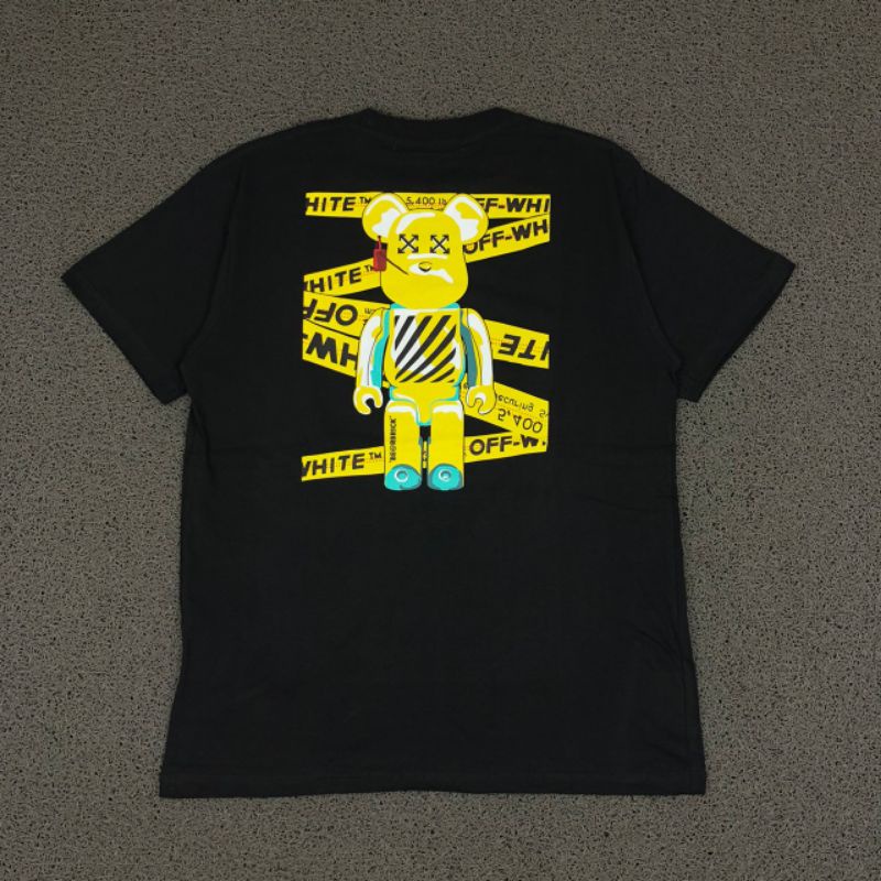 KAOS OFF WHITE X BEARBRICK ARROW DOLL BLACK PREMIUM PRINTED TEE
