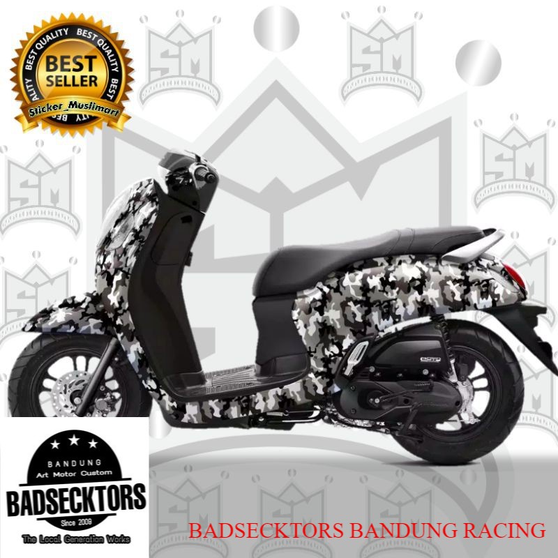 Decal Sticker New Scoopy 2021 motif loreng army keren