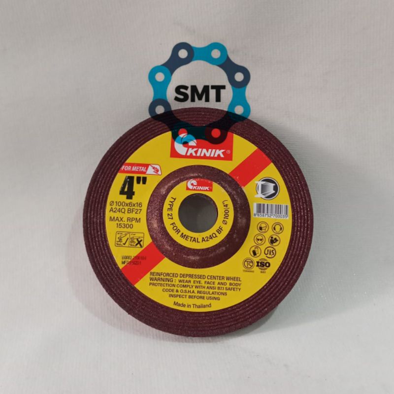 Batu Gerinda Gurinda Poles Besi Mata Slep Kinik Tebal 6ml 4 inch A24Q