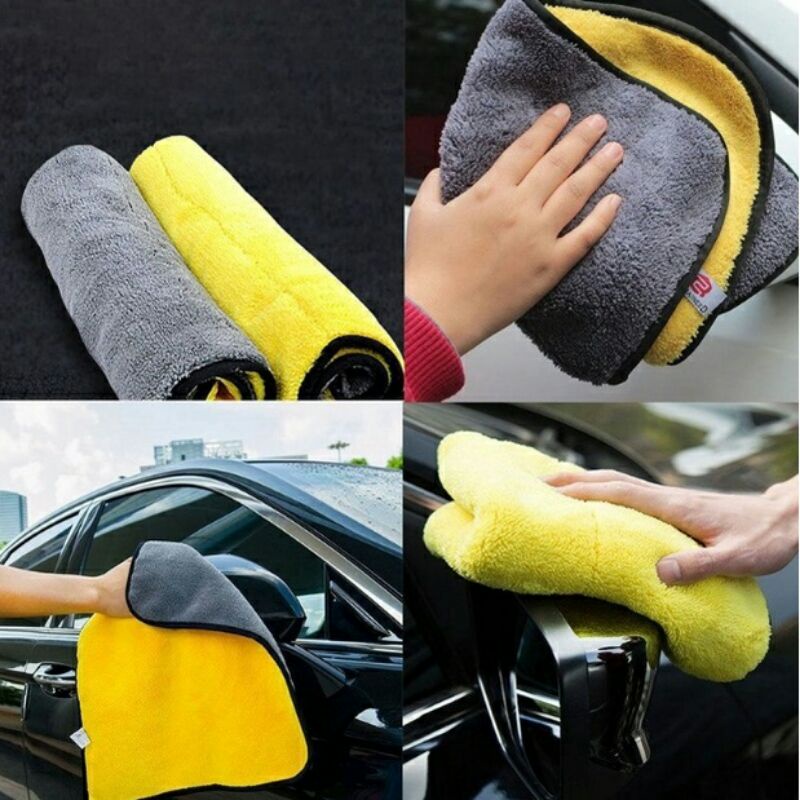 Kain Lap Kaca Motor Mobil Microfiber Halus Lembut Tebal Anti Lecet 2 Sisi Multifungsi Serbaguna Mikrofiber Serap Air Car Wash Towel Ukuran 30x30 Handuk Lap Jendela Meja Kursi Helm Dapur Super Tebal Murah