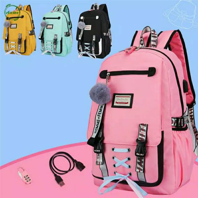 Backpack off-white tas sablon tebal best sller.RANSEL PITA KOREA