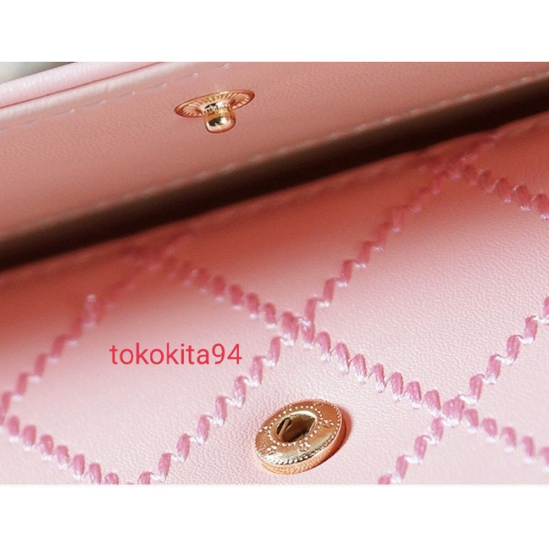 Dompet Wanita Import Panjang Mahkota Satuan - Dompet Import Panjang Multifungsi 1Pcs - Dompet Wallet Card Panjang Satuan