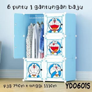 lemari pakaian plastik 6 susun  gantungan