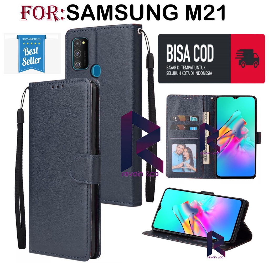 SAMSUNG GALAXY M21 CASE FLIP WALLET LEATHER KULIT PREMIUM SARUNG BUKA TUTUP FLIP CASE SAMSUNG M21