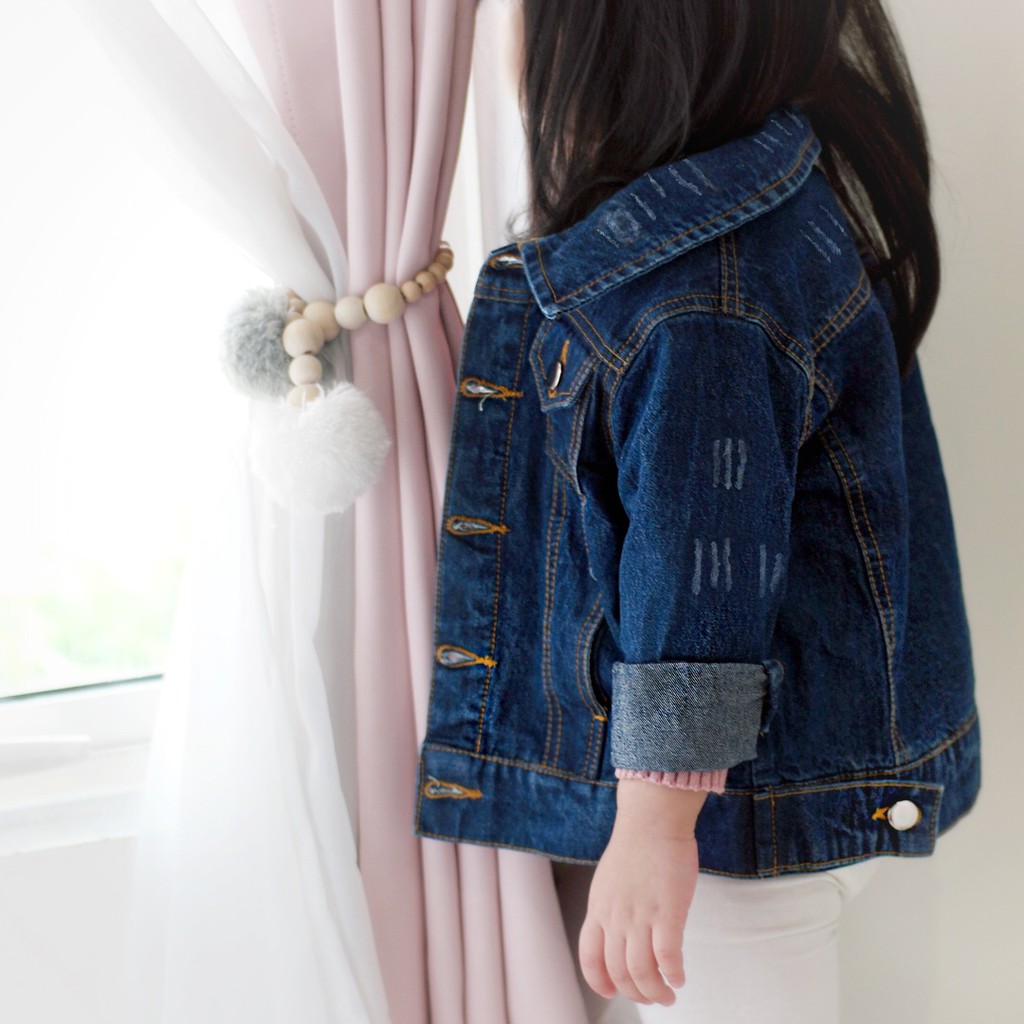 RIPPED DENIM JACKET | Jacket Denim Anak Unisex | Jacket Jeans Anak | Outer Anak | Jaket Jeans Anak Oversized