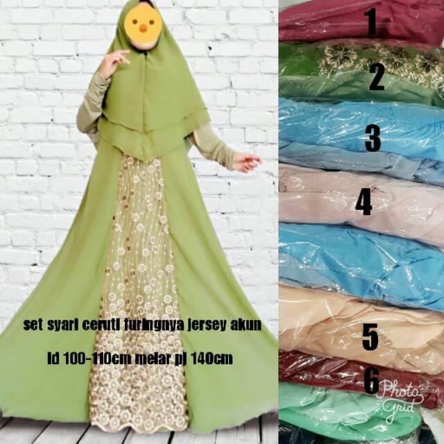 Set syari ceruti furing Jersey akun