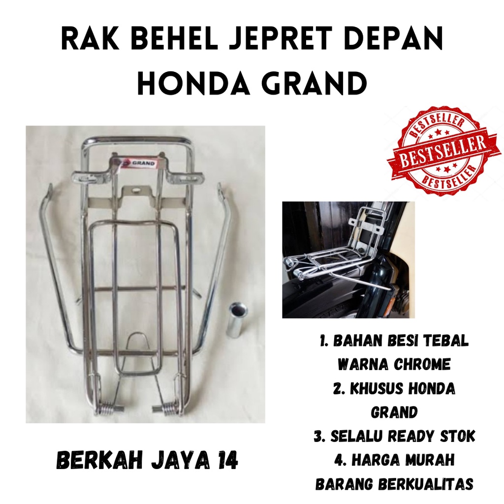 RAK DEPAN JEPRET BEHEL HONDA GRAND ASTREA C70 WARNA CHROME HARGA MURAH BERKUALITAS BAHAN BESI TEBAL