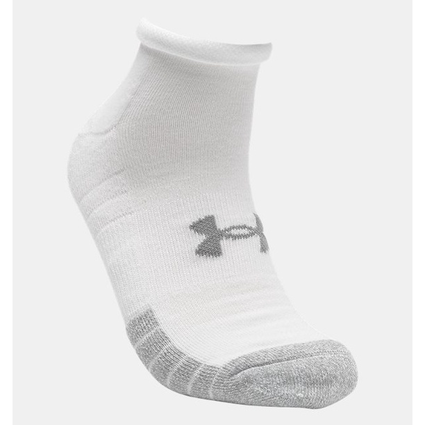 Under Armour Kaos Kaki Unisex HeatGear® Lo Cut Socks 3-Pack -Steel/White