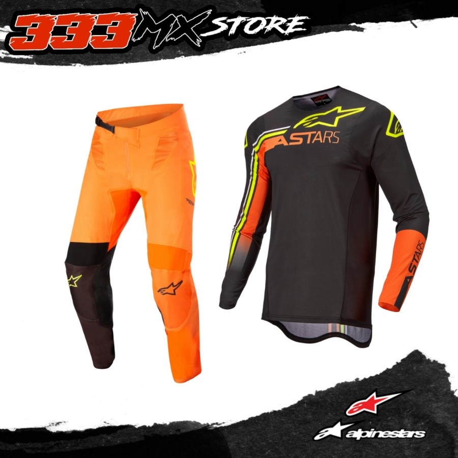 JERSET ALPINESTAR SUPERTECH BLAZE ORANGE YELLOW FLO JERSEY CROSS ALPIN