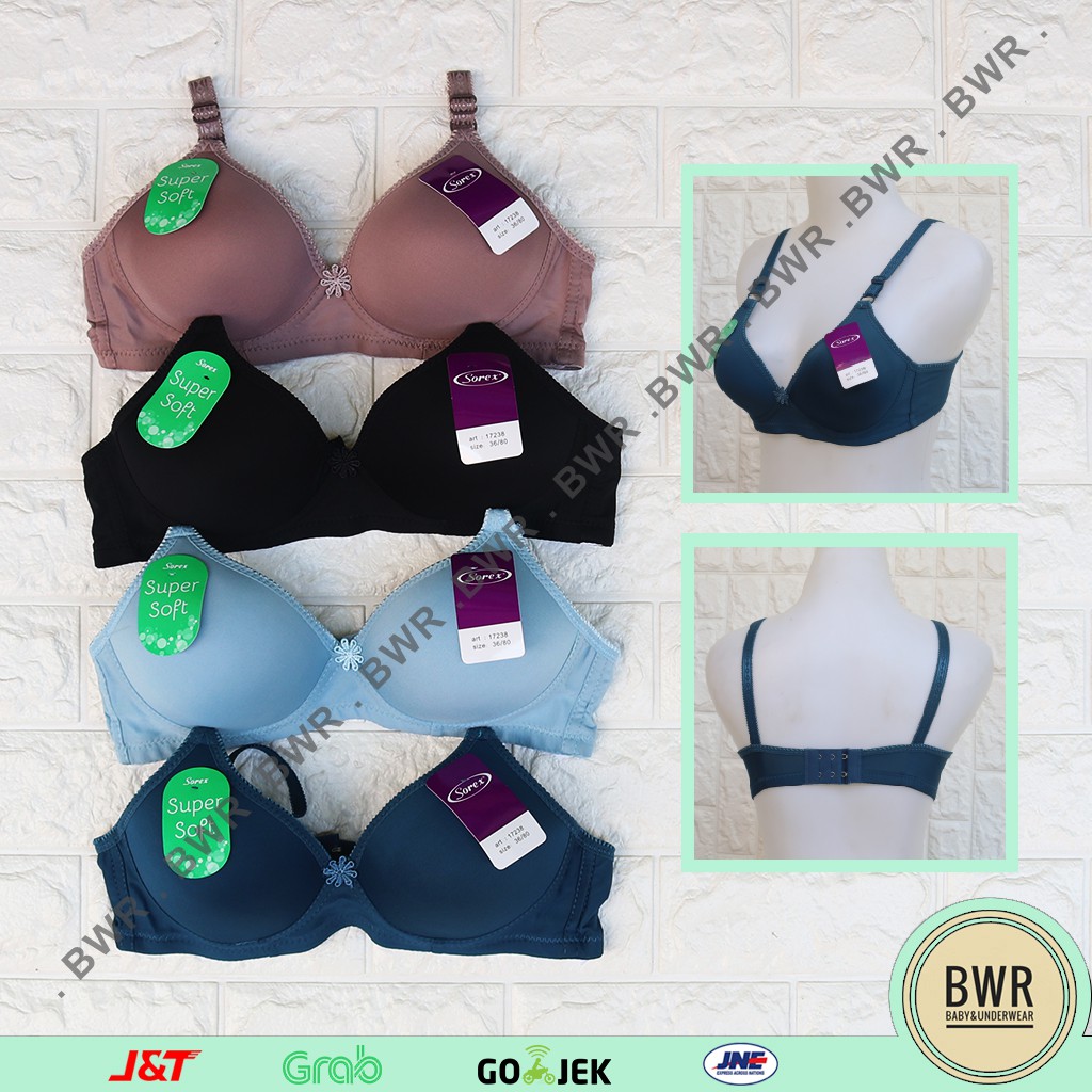 BH SOREX 17238 | Sorex Bra Cup Sedang Sorex | Bh Sorex Busa Tanpa Kawat Kancing 2 Terlaris Pilih warna - Bwr