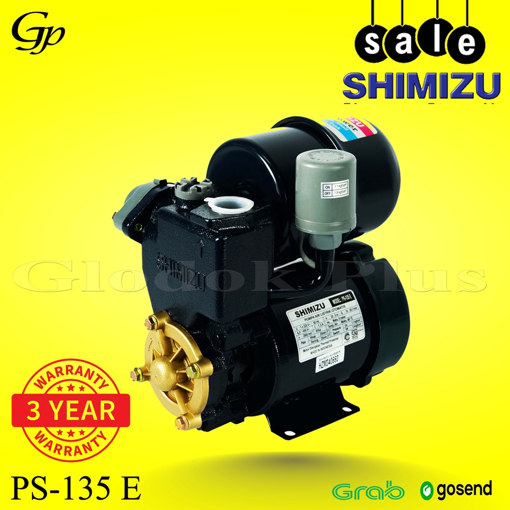 Pompa Air Shimizu otomatis listrik PS-135 E 135E ps135 dangkal ps135e