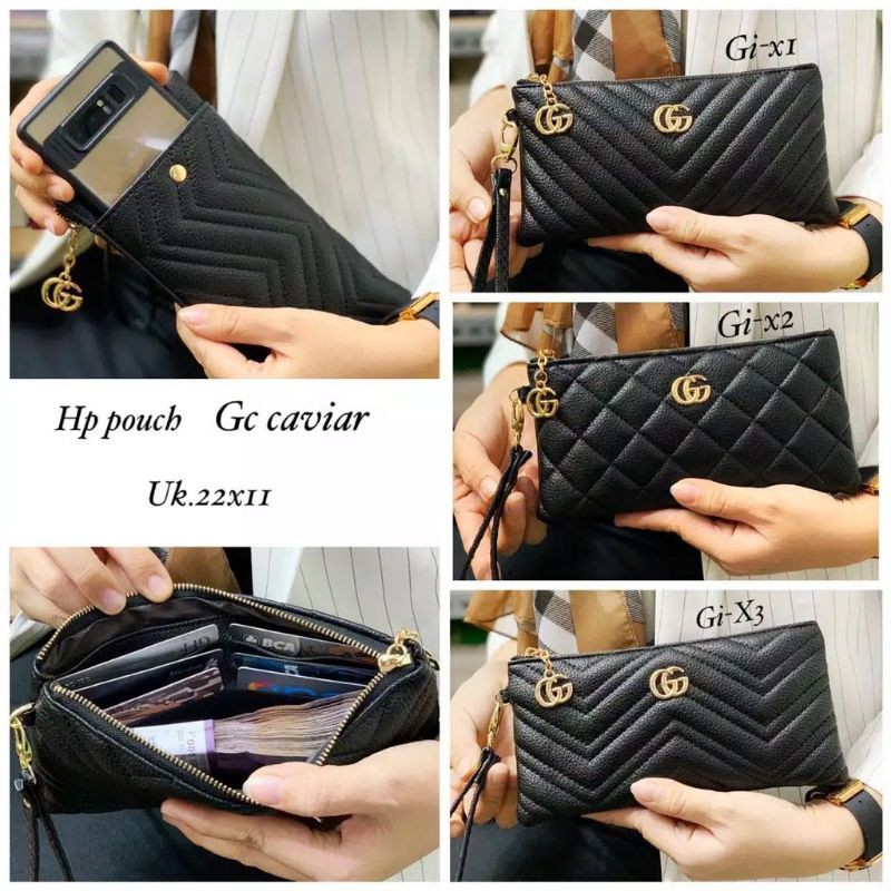 Dompet hp GC bordir 2 Ruang 4 card / dompet kartu / dompet wanita