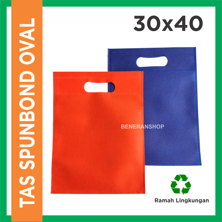 Tas spunbond Oval 30x40 - Goodie bag Plong spunbond