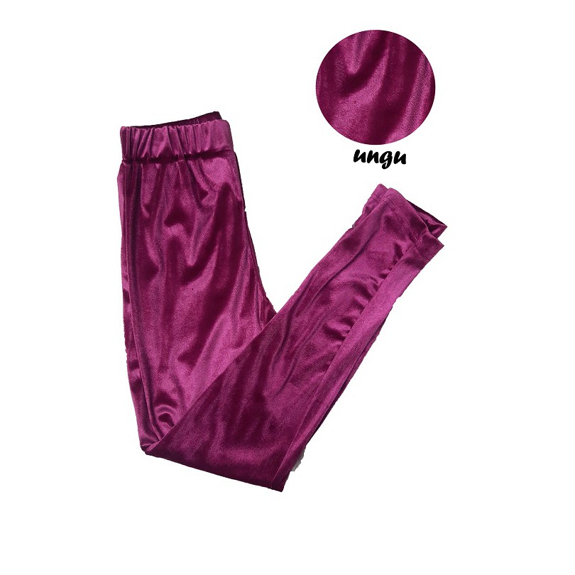 HIPNOP Celana Legging Bludru Velvet Premium Legging Polos  Legging Import Celana Jegging Wanita