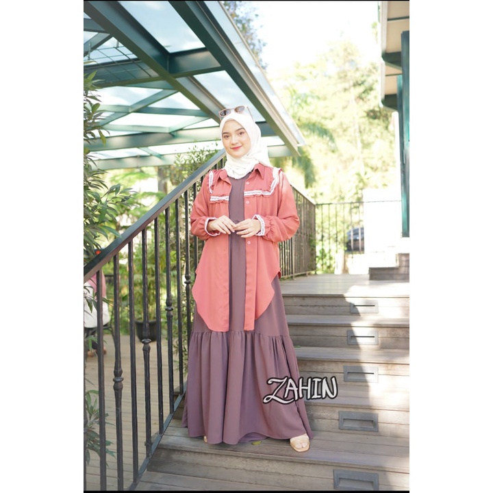 GAMIS raisa zahin ori dress set outherTERBARU itycrepe modis modern hits casual ootd muslimah fashion style