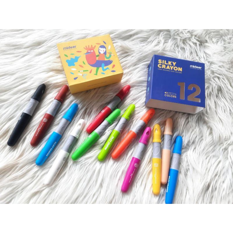 

Silky Crayon By Mideer isi 12 pcs & 24 pcs (washable crayon)