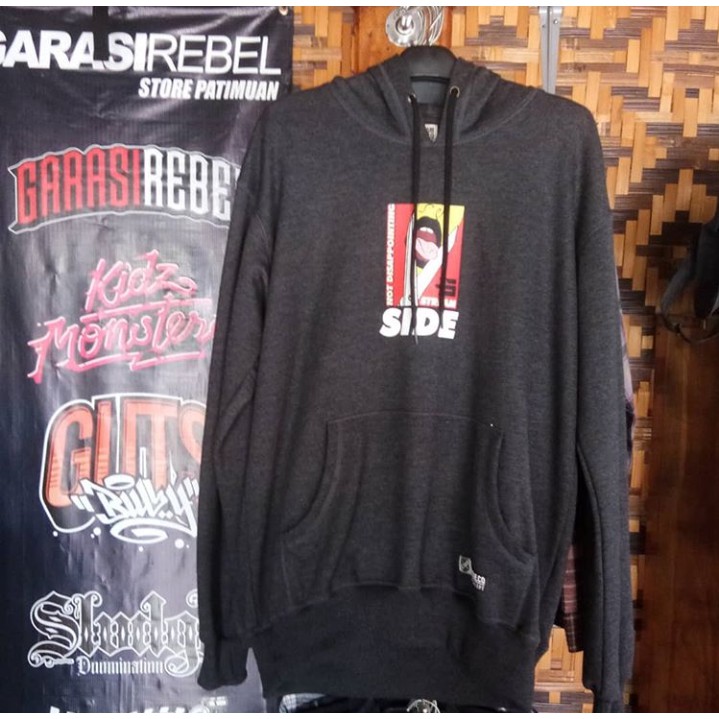 Hoodie oldash streamside x garasi rebel / jaket polar katun fleece / jaket gunung