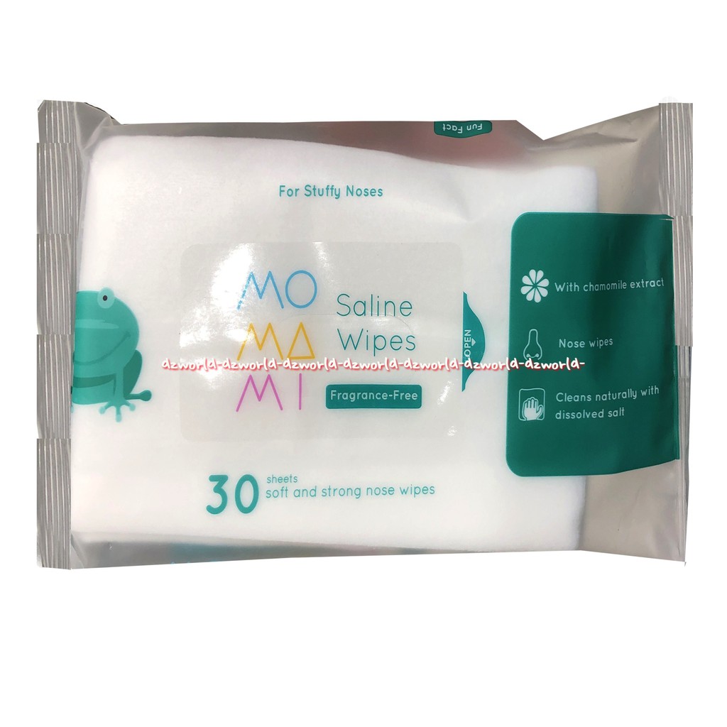 Momami Saline Wipes 30pcs Tissue Basah For Noses Hidung Mo Ma Mi Hijau