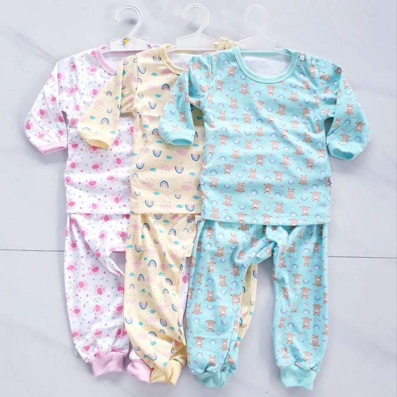 3PCS Setelan Panjang Kancing Bahu Little Owl Serie Girl Size S-XXL