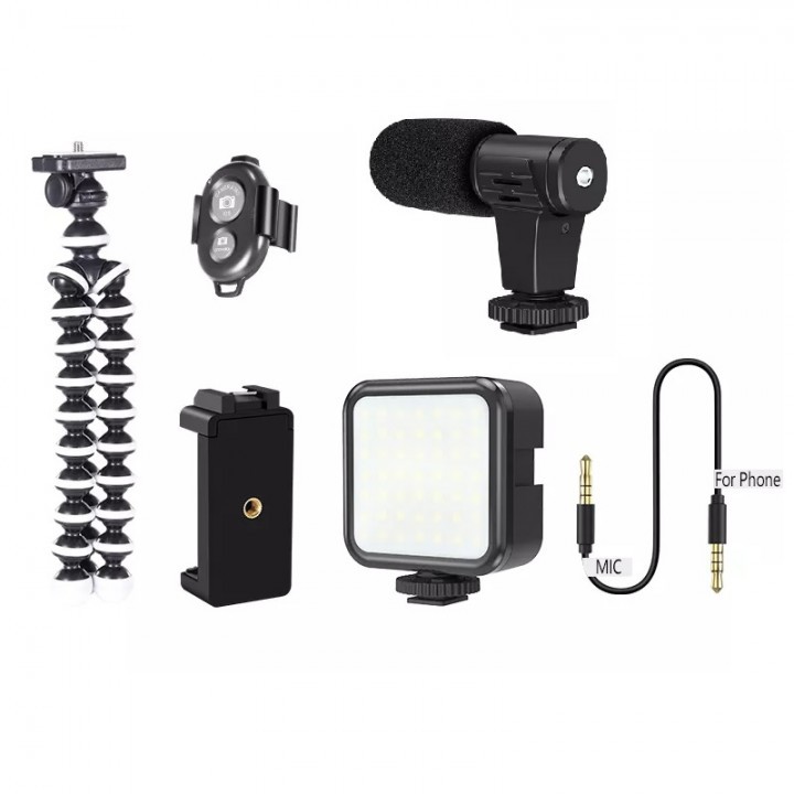 541 Vlogging Live Streaming Kit with Microphone and Mini Tripod - KIT-03LM