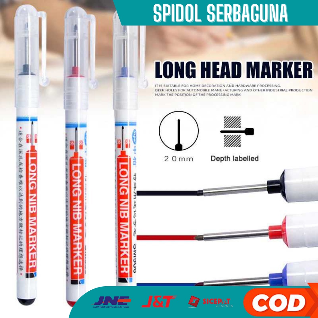 

Spidol Marker Serbaguna Penanda Besi Kayu Kepala Panjang Long Head