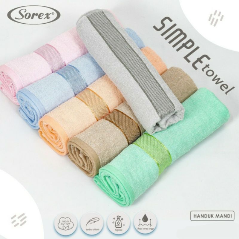 Handuk Bayi Sorex Jumbo 140x70 | 100x50 cm Simple Towel Handuk Anak Lembut Sorex HG 250 | HM 150