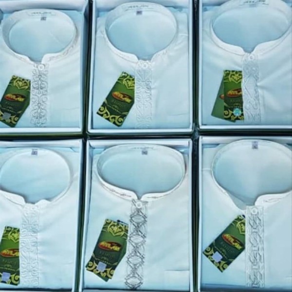 - Dijual Putih -BAMUS L BAJU ATLAS GROSIR ATLAS KOKO PANJANG MUSLIM ATLAS BAJU - LENGAN Berkualitas